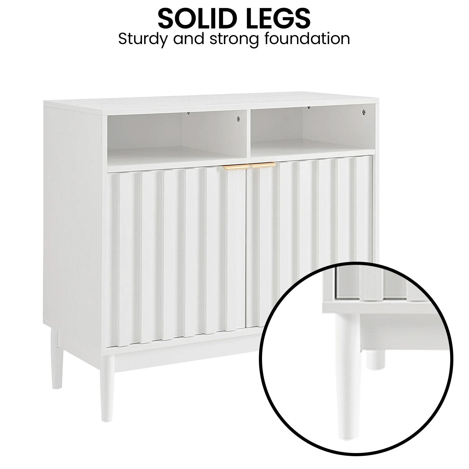 Sarantino Eleni 2-Door Sideboard Buffet Hallway Cabinet Storage Console Cupboard in White V240-TBL-751-00-WHT