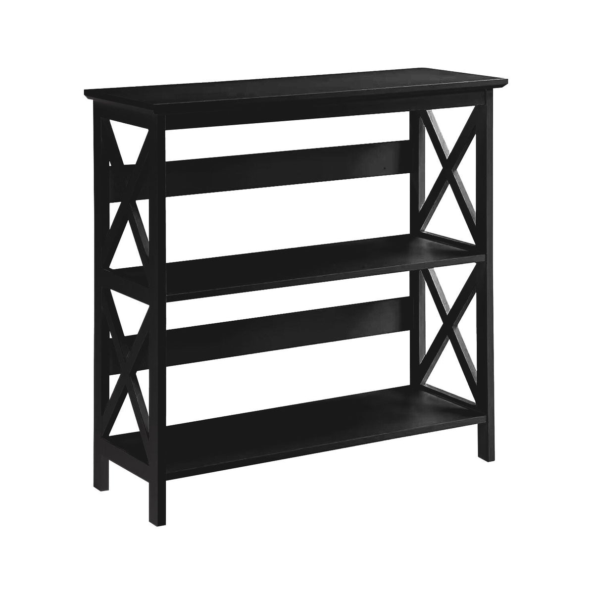 Sarantino Lucas 3-Tier Bookshelf Display Rack in Black V240-TBL-NTD-026-12