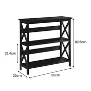 Sarantino Lucas 3-Tier Bookshelf Display Rack in Black V240-TBL-NTD-026-12