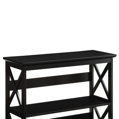 Sarantino Lucas 3-Tier Bookshelf Display Rack in Black V240-TBL-NTD-026-12