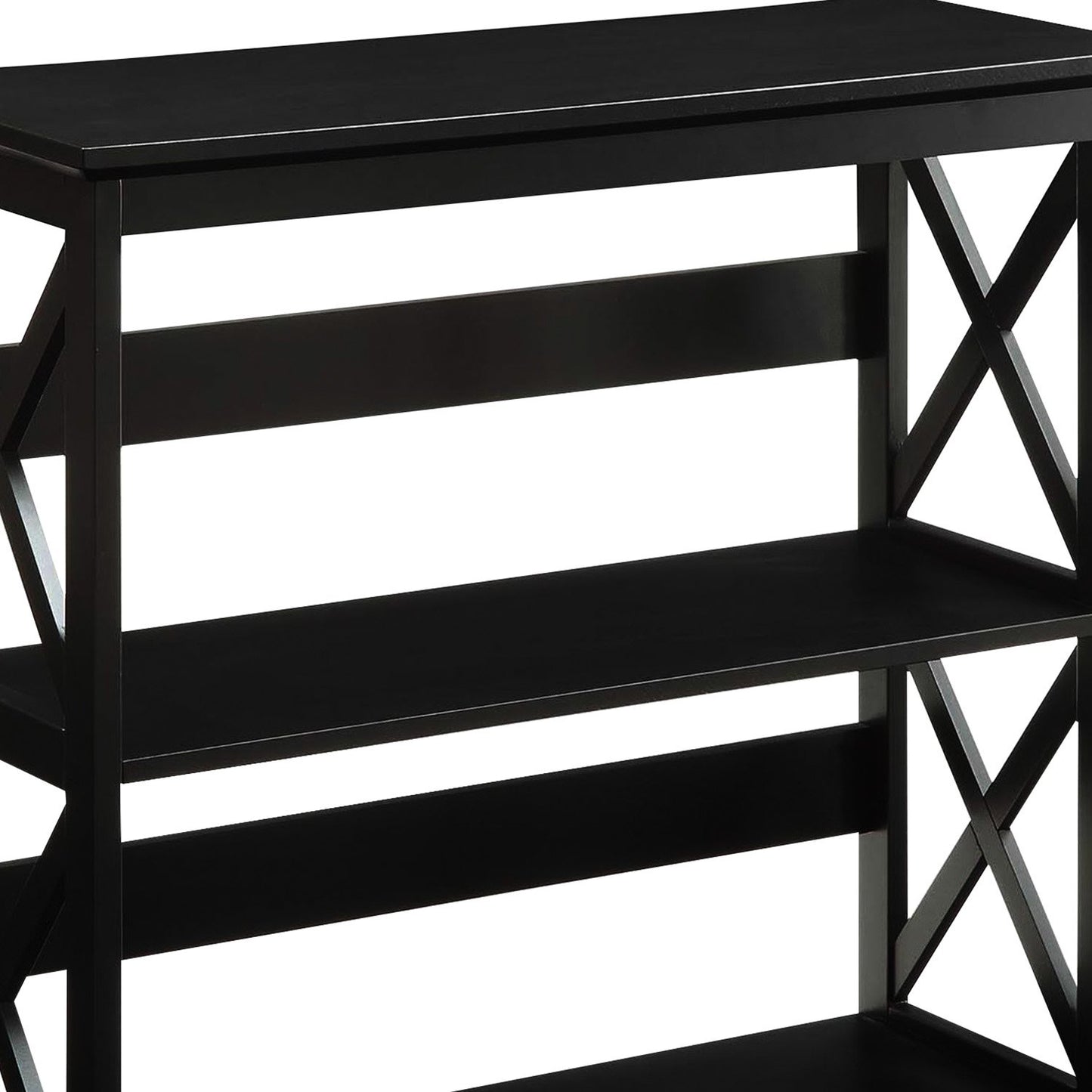 Sarantino Lucas 3-Tier Bookshelf Display Rack in Black V240-TBL-NTD-026-12