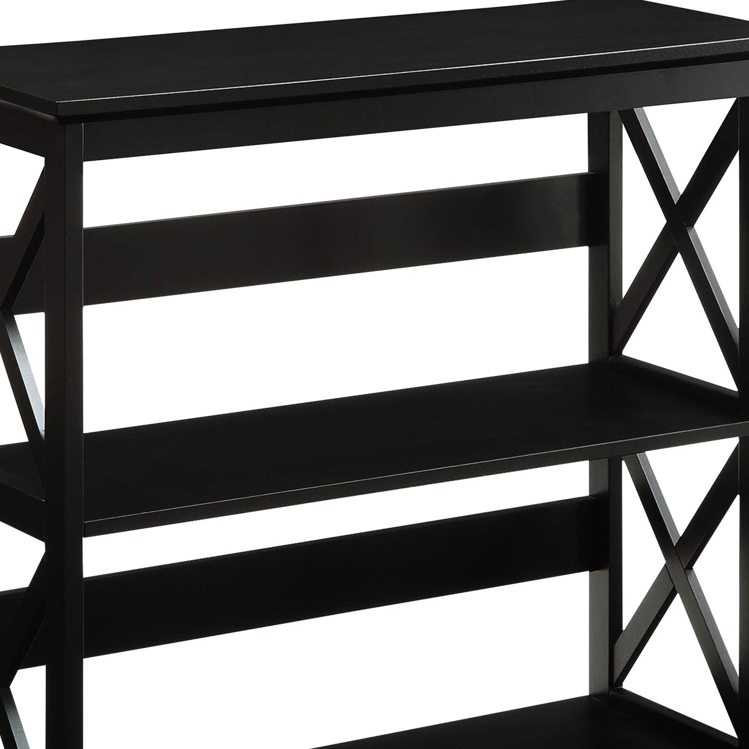 Sarantino Lucas 3-Tier Bookshelf Display Rack in Black V240-TBL-NTD-026-12