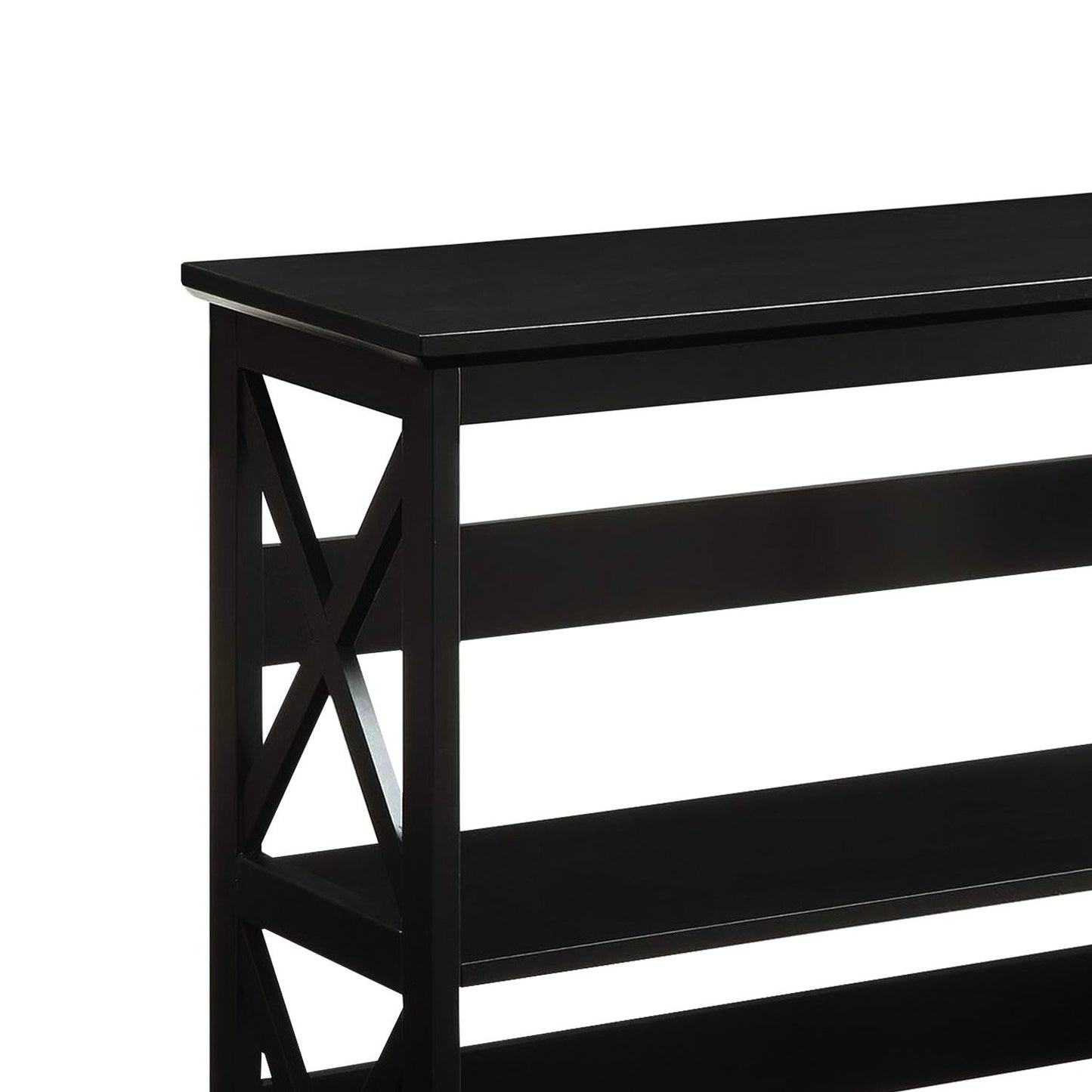 Sarantino Lucas 3-Tier Bookshelf Display Rack in Black V240-TBL-NTD-026-12