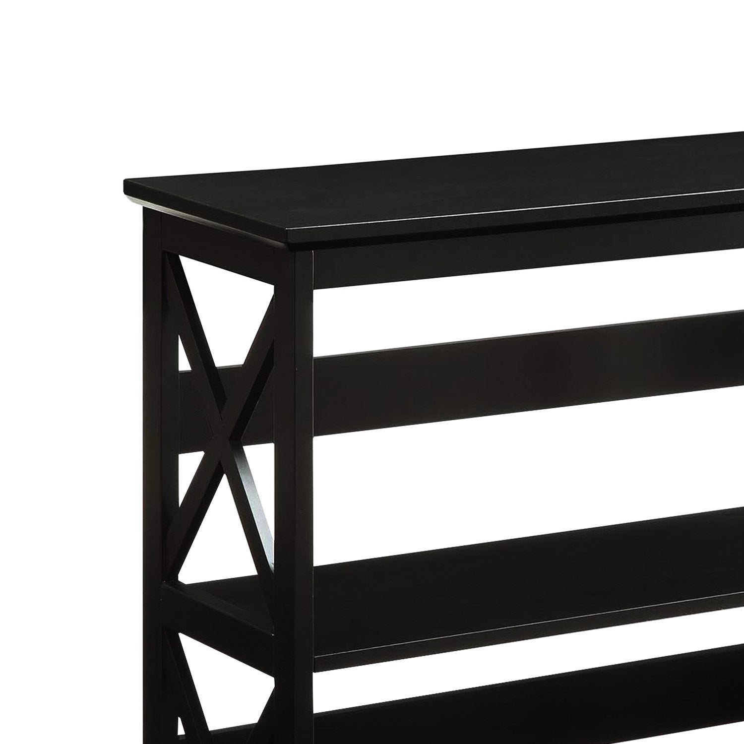 Sarantino Lucas 3-Tier Bookshelf Display Rack in Black V240-TBL-NTD-026-12