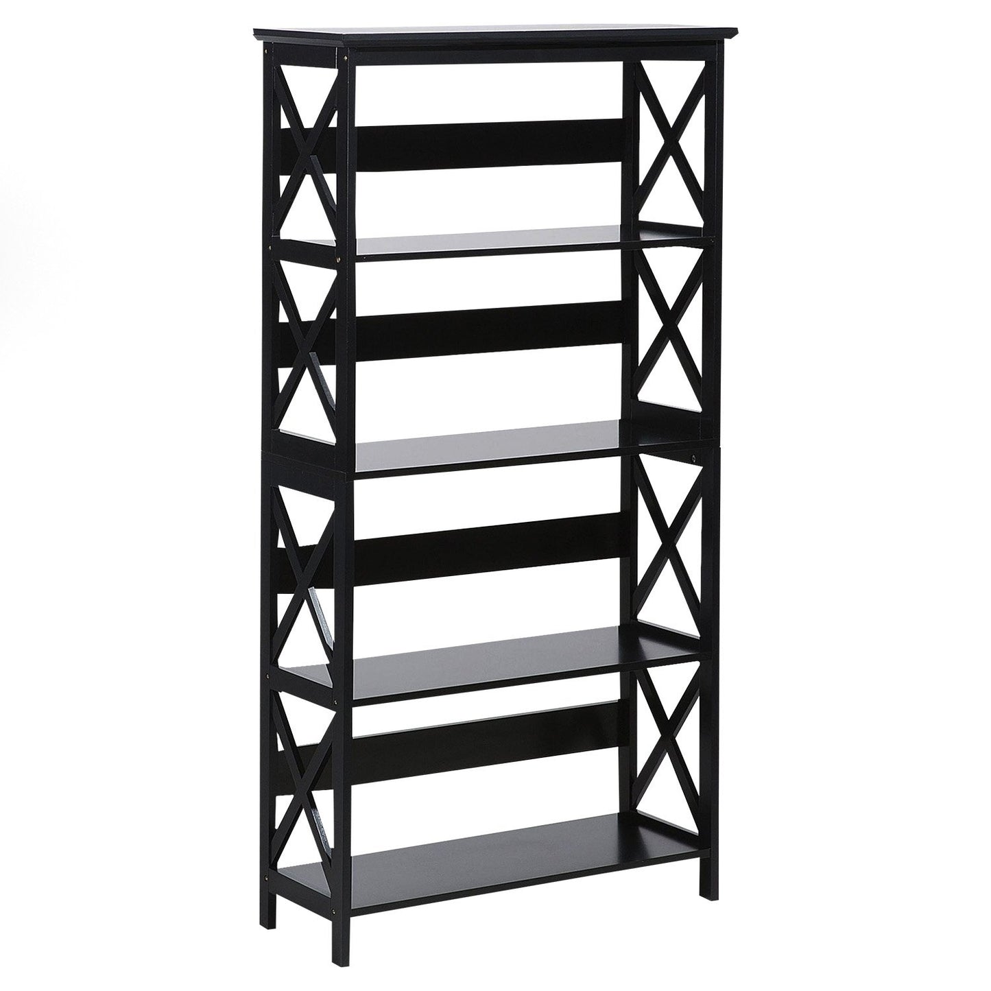 Sarantino Daphne 5-tier Cross Panel Bookshelf V240-TBL-NTD-027-17