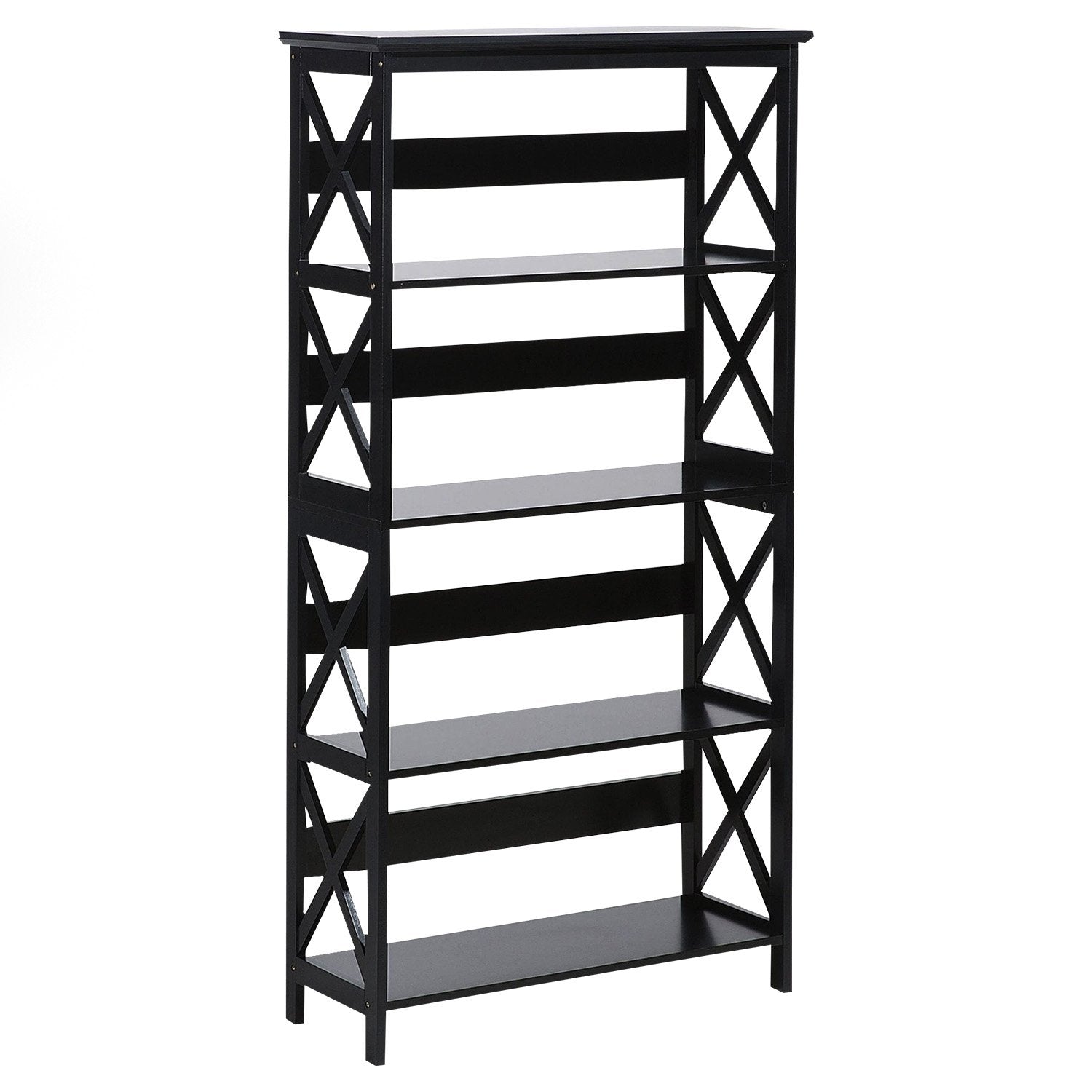 Sarantino Daphne 5-tier Cross Panel Bookshelf V240-TBL-NTD-027-17