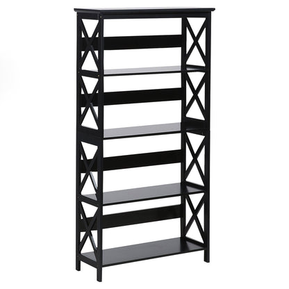 Sarantino Daphne 5-tier Cross Panel Bookshelf V240-TBL-NTD-027-17