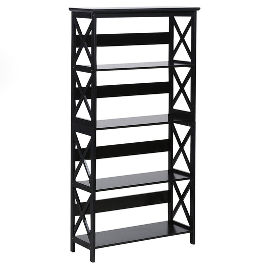 Sarantino Daphne 5-tier Cross Panel Bookshelf V240-TBL-NTD-027-17