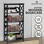 Sarantino Daphne 5-tier Cross Panel Bookshelf V240-TBL-NTD-027-17