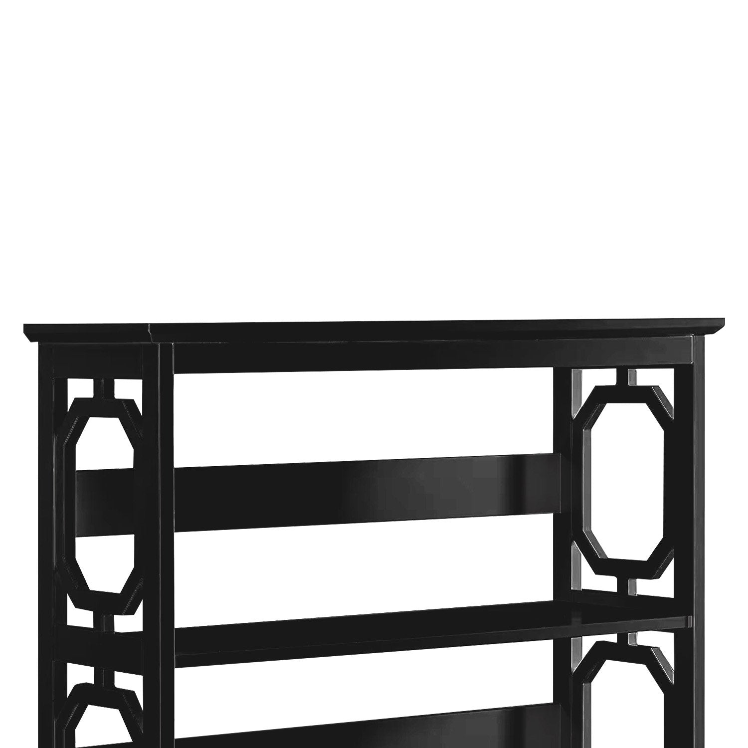 Sarantino Laurel 3-Tier Bookshelf Display Rack in Black V240-TBL-NTD-096-04