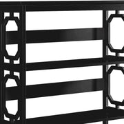 Sarantino Laurel 3-Tier Bookshelf Display Rack in Black V240-TBL-NTD-096-04