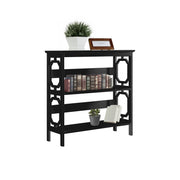 Sarantino Laurel 3-Tier Bookshelf Display Rack in Black V240-TBL-NTD-096-04