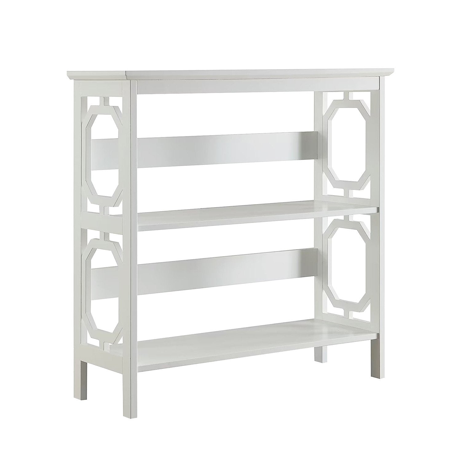 Sarantino Laurel 3-Tier Bookshelf Display Rack in White V240-TBL-NTD-096-05