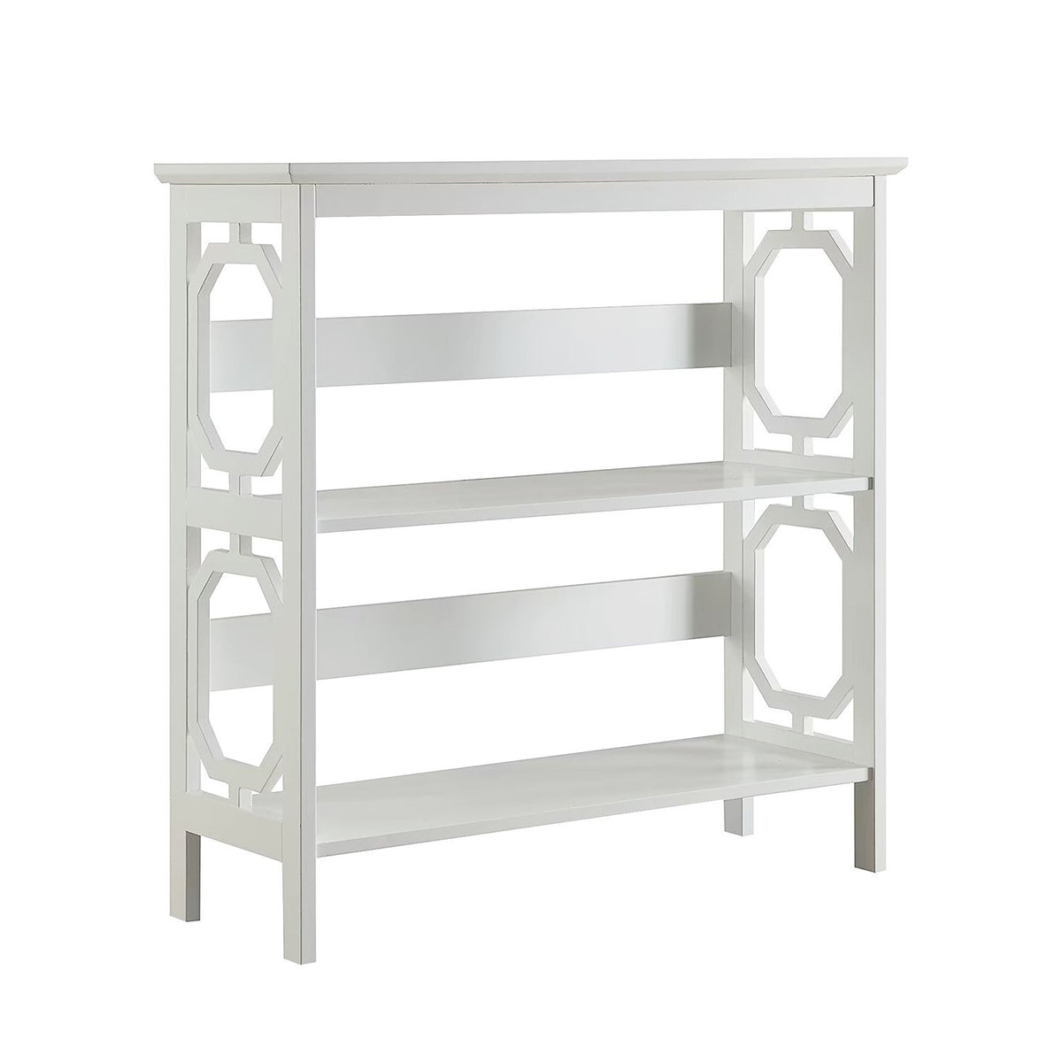 Sarantino Laurel 3-Tier Bookshelf Display Rack in White V240-TBL-NTD-096-05