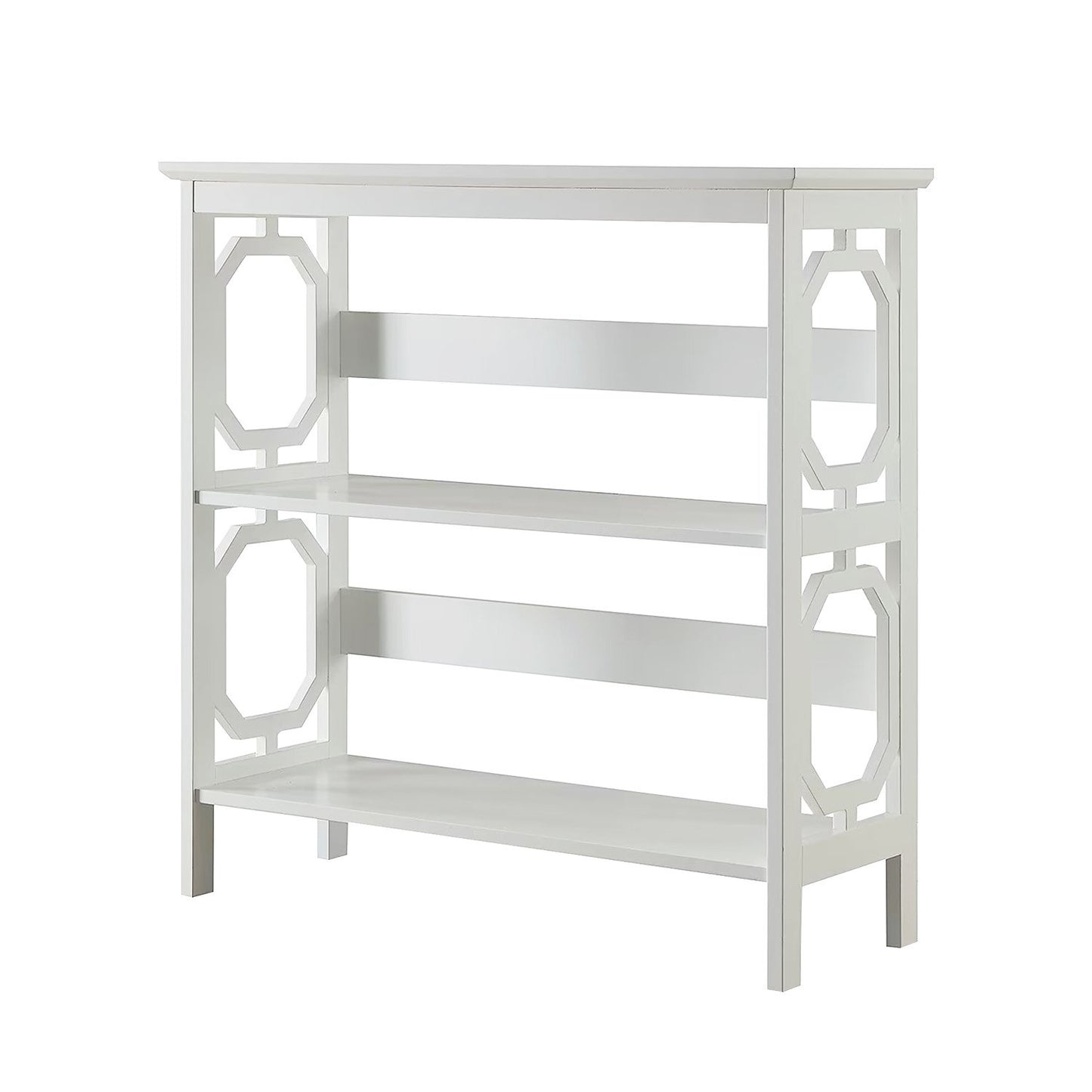 Sarantino Laurel 3-Tier Bookshelf Display Rack in White V240-TBL-NTD-096-05