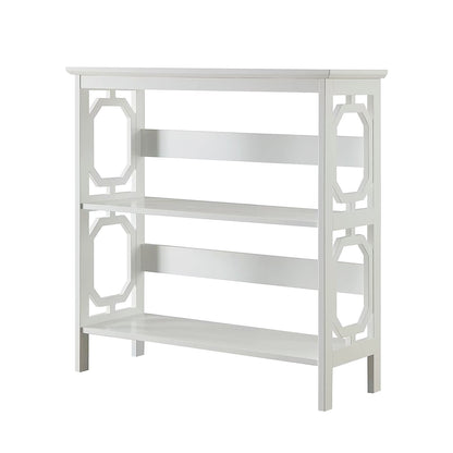 Sarantino Laurel 3-Tier Bookshelf Display Rack in White V240-TBL-NTD-096-05