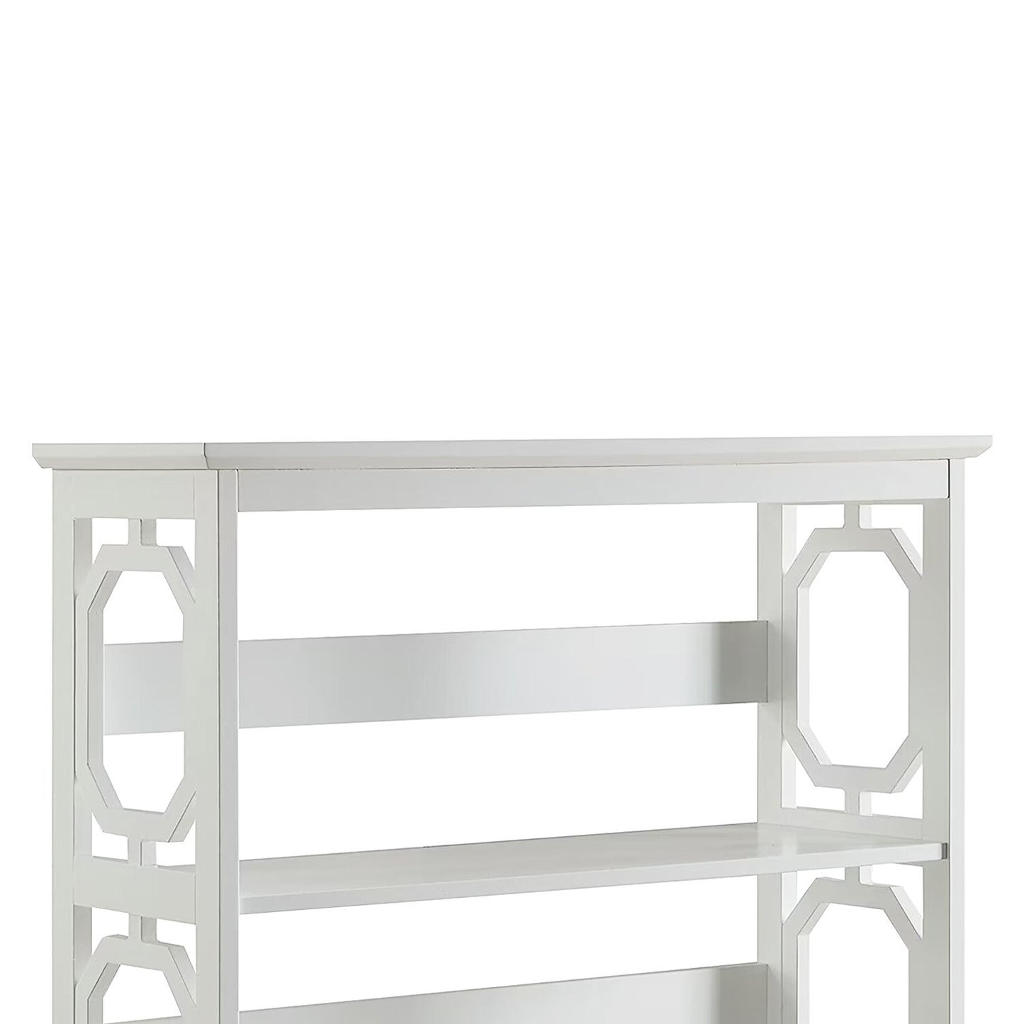 Sarantino Laurel 3-Tier Bookshelf Display Rack in White V240-TBL-NTD-096-05