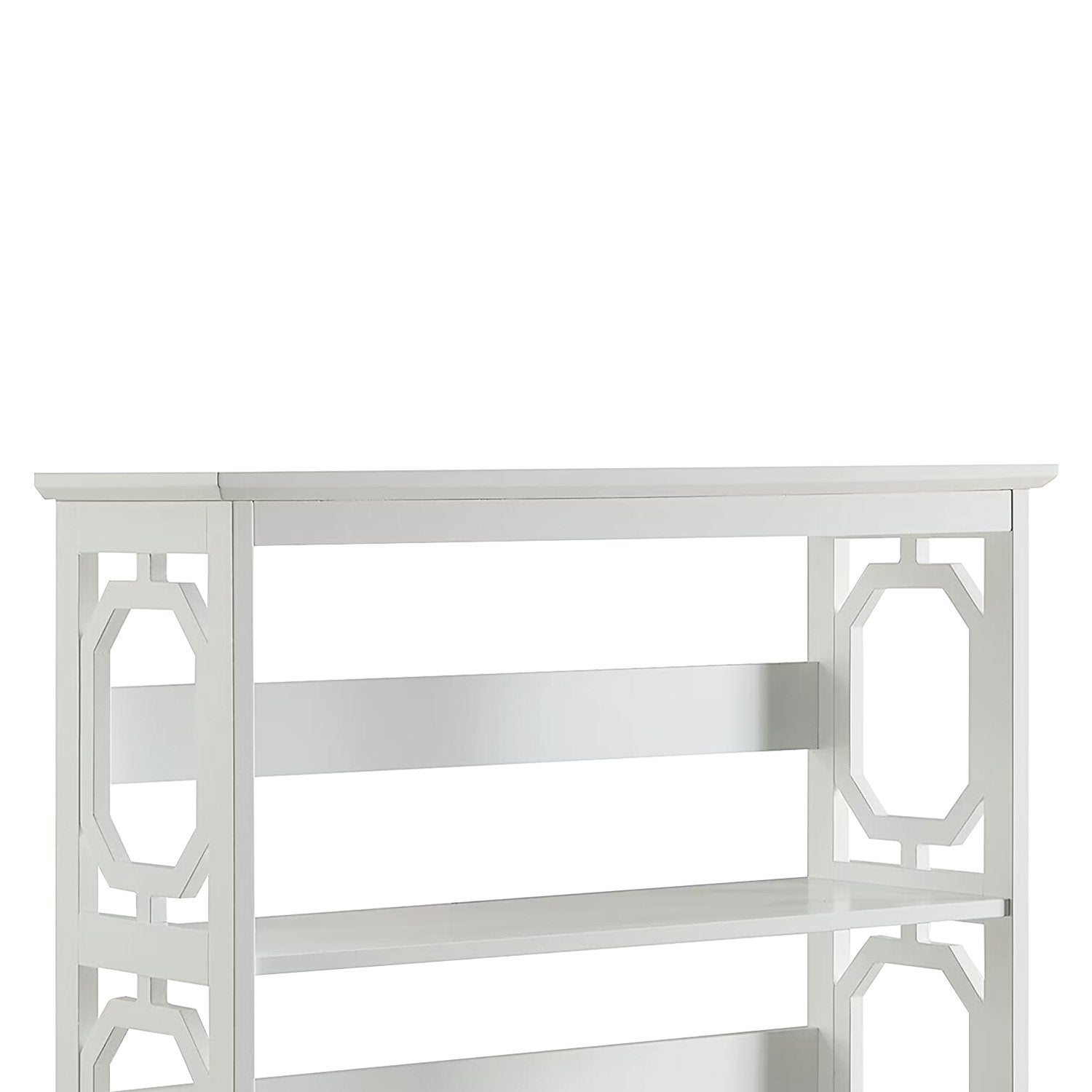 Sarantino Laurel 3-Tier Bookshelf Display Rack in White V240-TBL-NTD-096-05