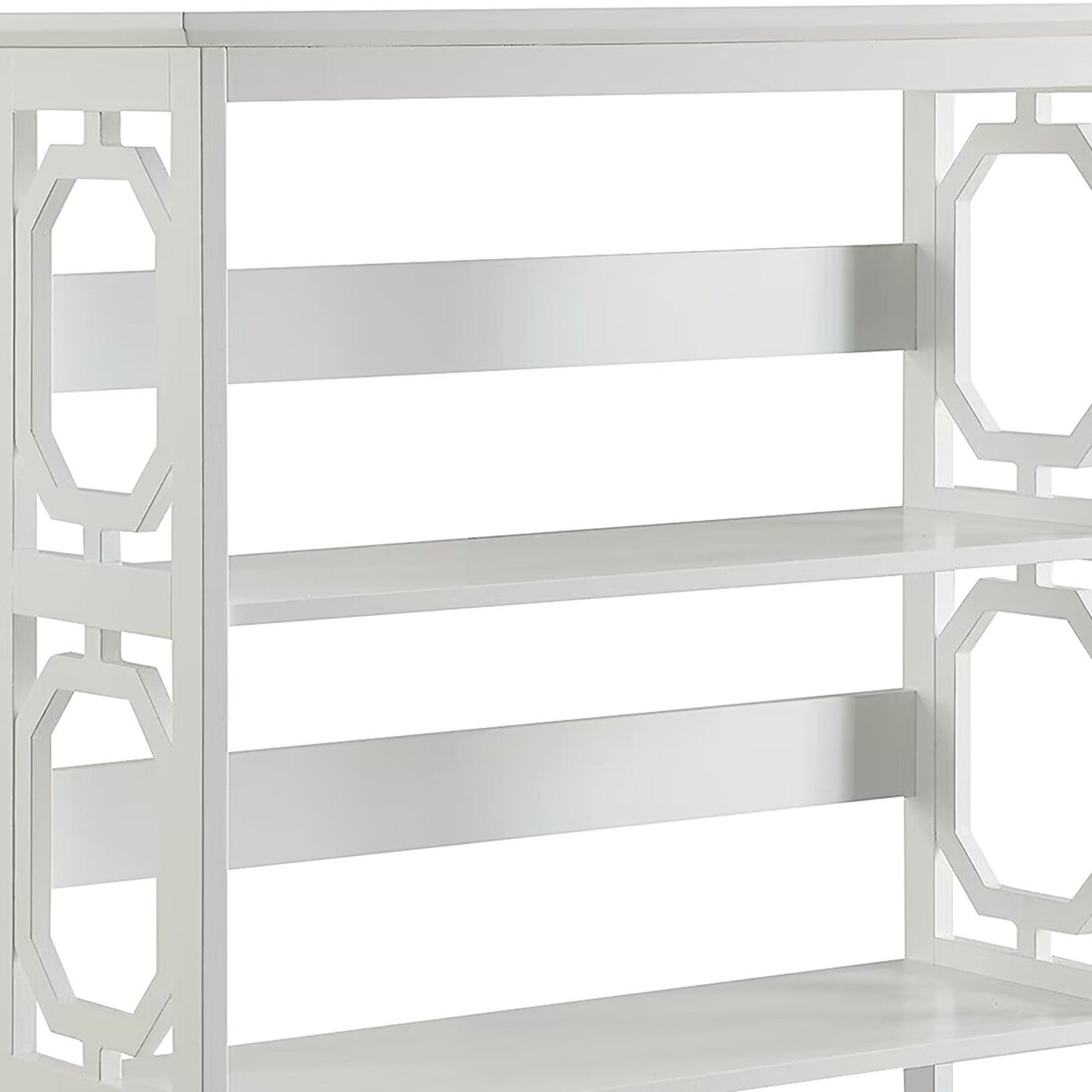 Sarantino Laurel 3-Tier Bookshelf Display Rack in White V240-TBL-NTD-096-05