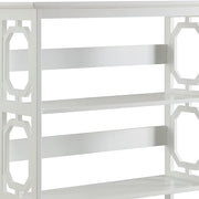 Sarantino Laurel 3-Tier Bookshelf Display Rack in White V240-TBL-NTD-096-05