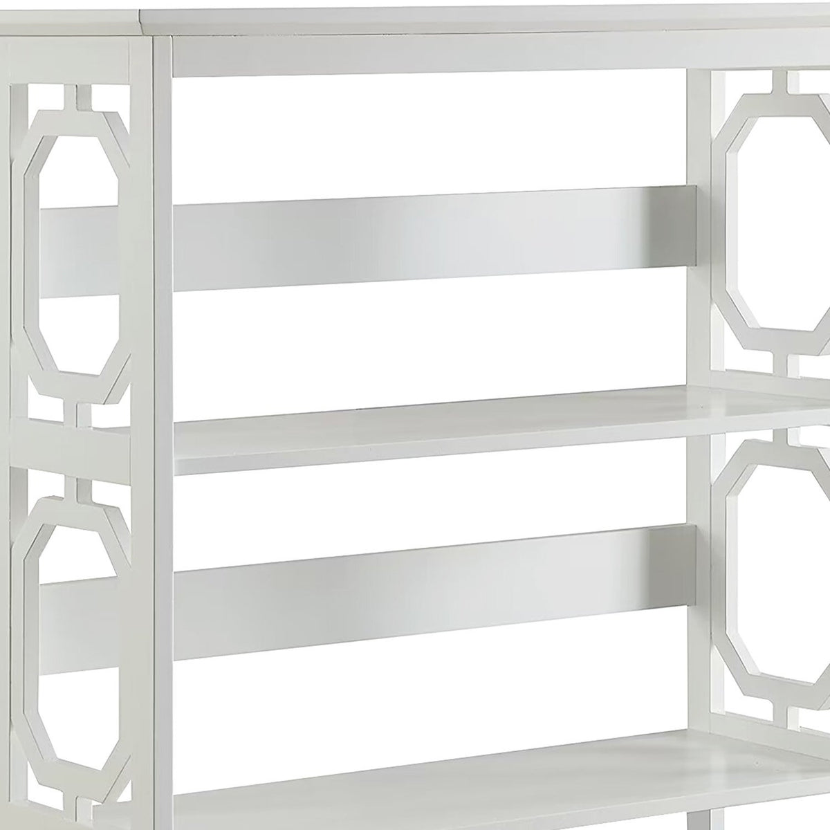 Sarantino Laurel 3-Tier Bookshelf Display Rack in White V240-TBL-NTD-096-05