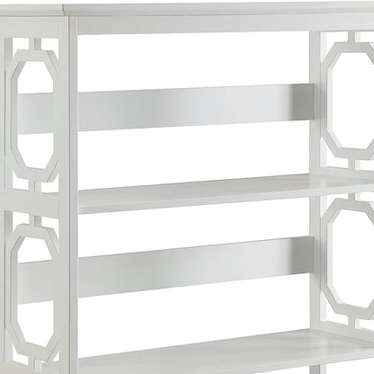 Sarantino Laurel 3-Tier Bookshelf Display Rack in White V240-TBL-NTD-096-05