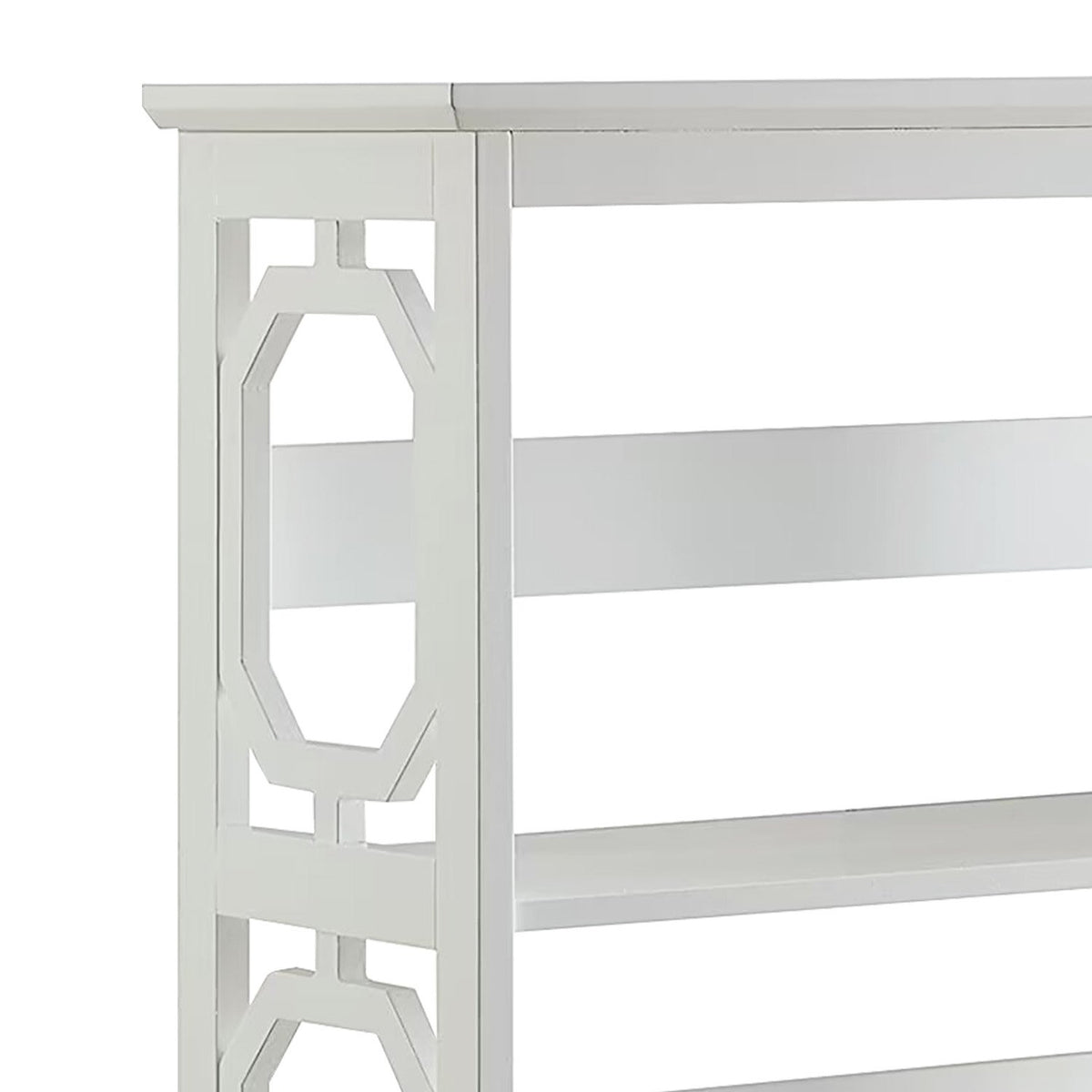 Sarantino Laurel 3-Tier Bookshelf Display Rack in White V240-TBL-NTD-096-05