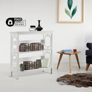 Sarantino Laurel 3-Tier Bookshelf Display Rack in White V240-TBL-NTD-096-05