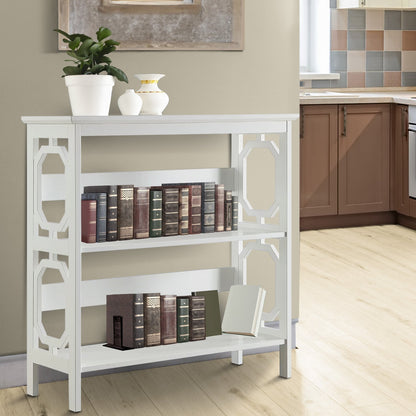 Sarantino Laurel 3-Tier Bookshelf Display Rack in White V240-TBL-NTD-096-05