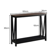 Sarantino Cielo 2-Tier Console Table Dark Walnut V240-TBL-NTD-532-03