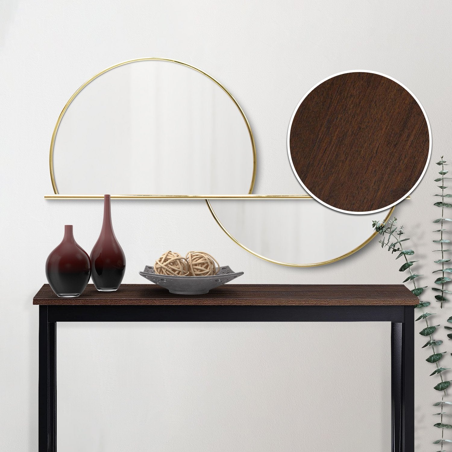 Sarantino Cielo 2-Tier Console Table Dark Walnut V240-TBL-NTD-532-03