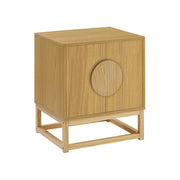 Sarantino Luca Bedside Table Split Door Night Stand - Natural V240-TBL-SV-02-NT