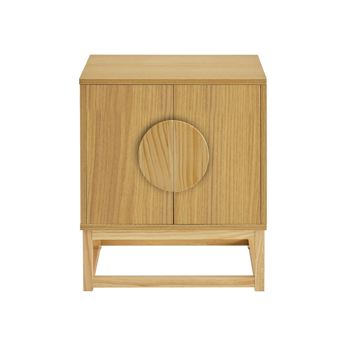 Sarantino Luca Bedside Table Split Door Night Stand - Natural V240-TBL-SV-02-NT