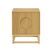 Sarantino Luca Bedside Table Split Door Night Stand - Natural V240-TBL-SV-02-NT