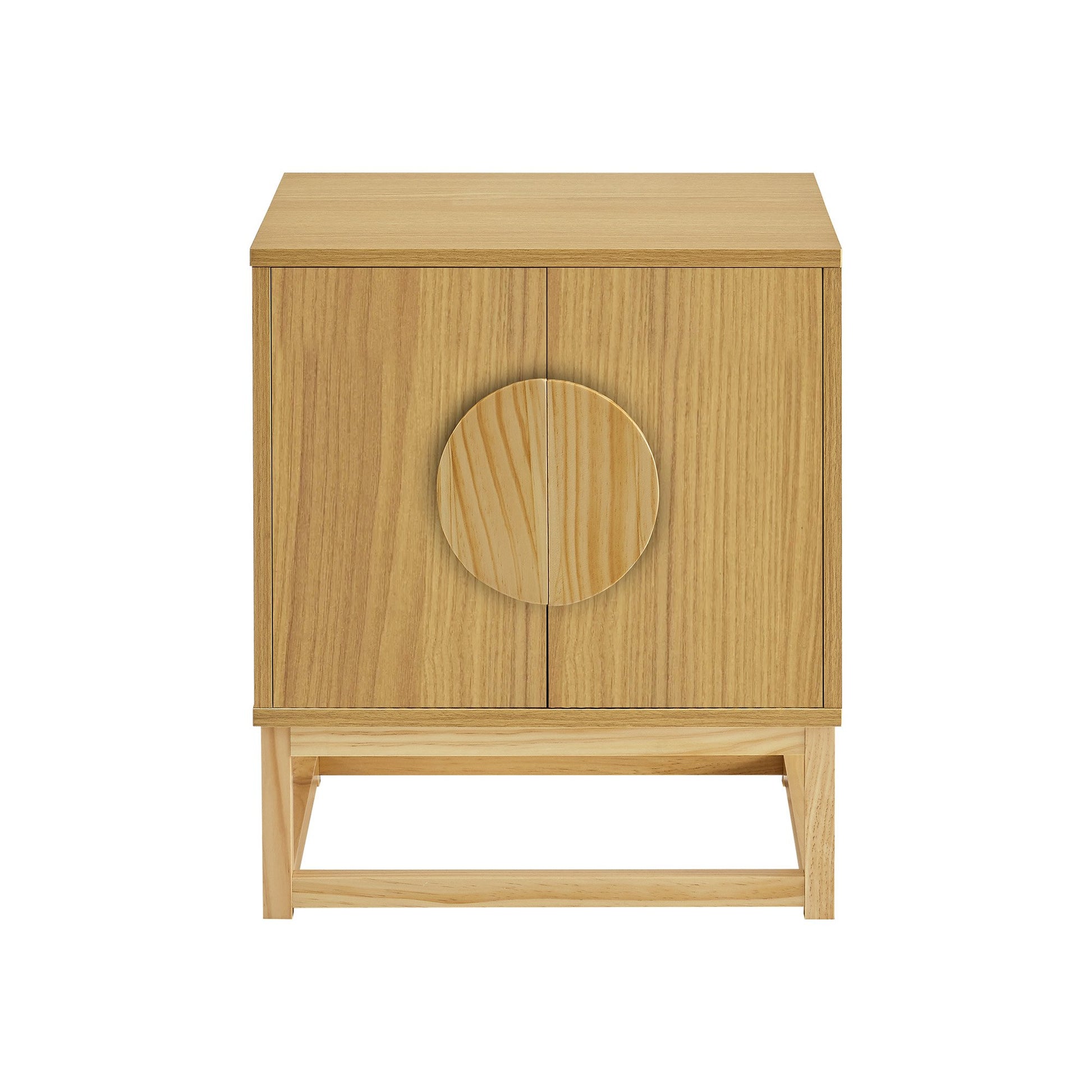 Sarantino Luca Bedside Table Split Door Night Stand - Natural V240-TBL-SV-02-NT