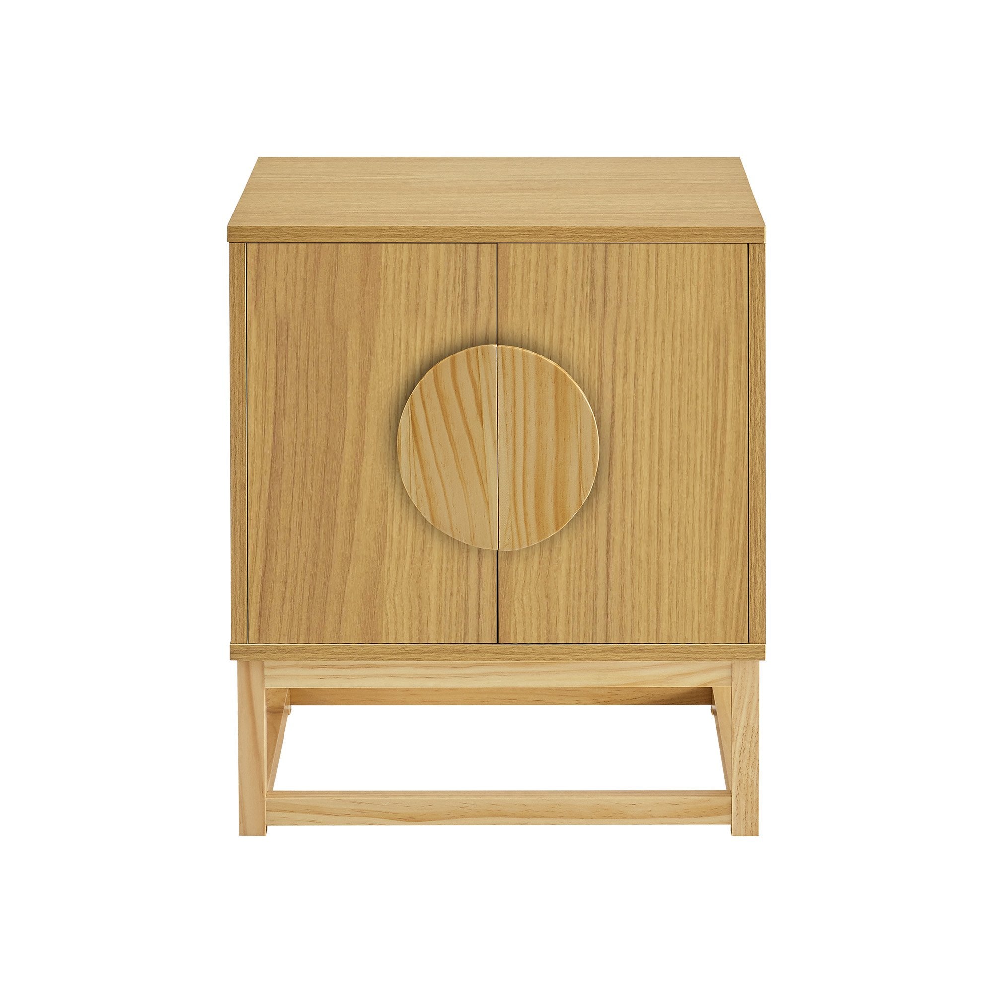 Sarantino Luca Bedside Table Split Door Night Stand - Natural V240-TBL-SV-02-NT