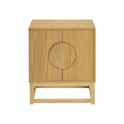 Sarantino Luca Bedside Table Split Door Night Stand - Natural V240-TBL-SV-02-NT