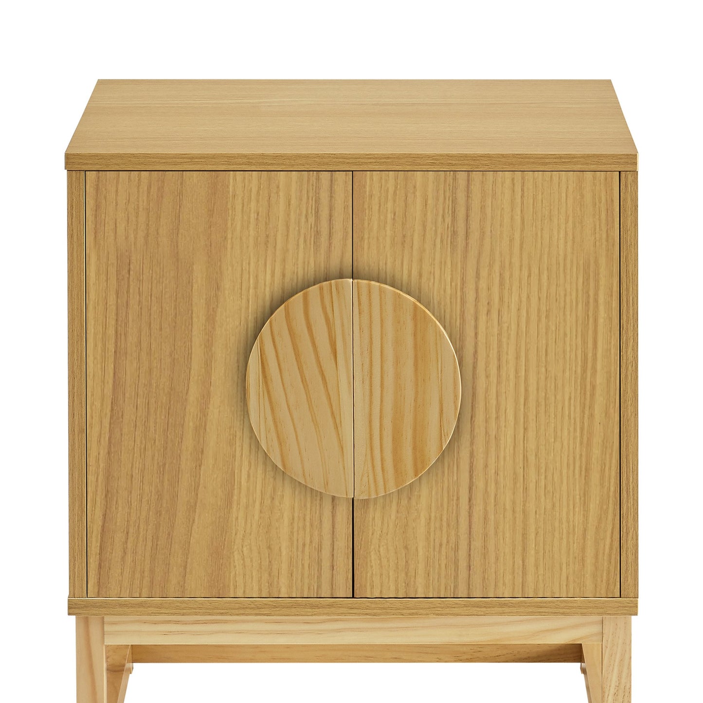 Sarantino Luca Bedside Table Split Door Night Stand - Natural V240-TBL-SV-02-NT