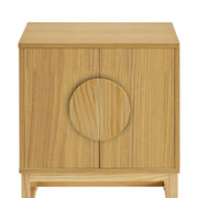 Sarantino Luca Bedside Table Split Door Night Stand - Natural V240-TBL-SV-02-NT