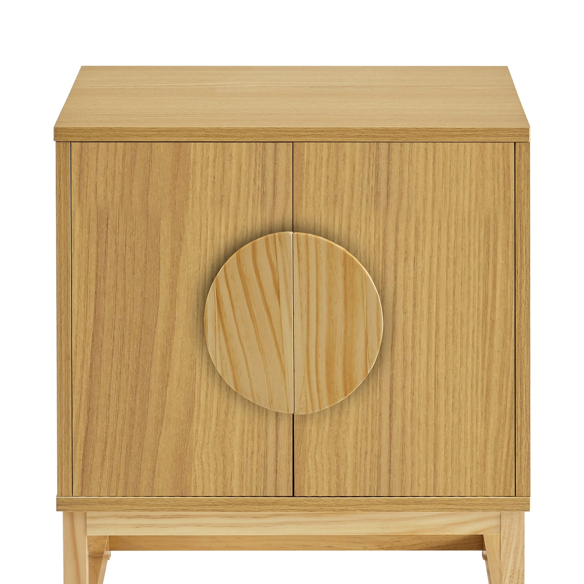 Sarantino Luca Bedside Table Split Door Night Stand - Natural V240-TBL-SV-02-NT