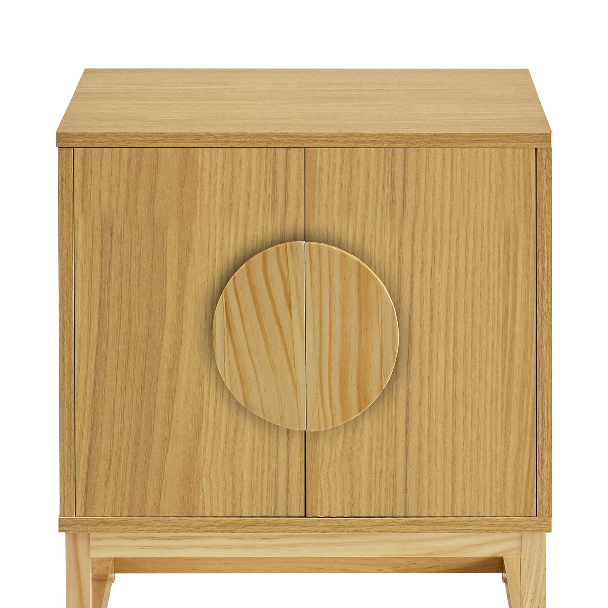 Sarantino Luca Bedside Table Split Door Night Stand - Natural V240-TBL-SV-02-NT