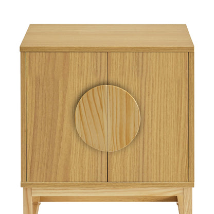 Sarantino Luca Bedside Table Split Door Night Stand - Natural V240-TBL-SV-02-NT