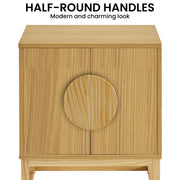 Sarantino Luca Bedside Table Split Door Night Stand - Natural V240-TBL-SV-02-NT