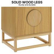 Sarantino Luca Bedside Table Split Door Night Stand - Natural V240-TBL-SV-02-NT