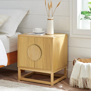 Sarantino Luca Bedside Table Split Door Night Stand - Natural V240-TBL-SV-02-NT