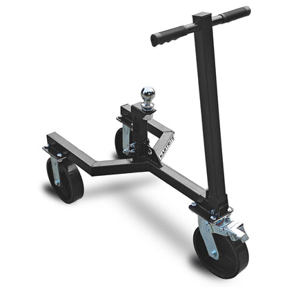 Kartrite Trailer Dolly Adjustable 2in Hitch Ball 1500kg Tongue Weight Capacity w/8in Swivel Wheels Steel V240-TDM-PMG-D77-BK