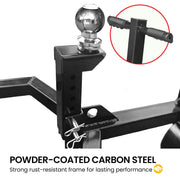 Kartrite Trailer Dolly Adjustable 2in Hitch Ball 1500kg Tongue Weight Capacity w/8in Swivel Wheels Steel V240-TDM-PMG-D77-BK