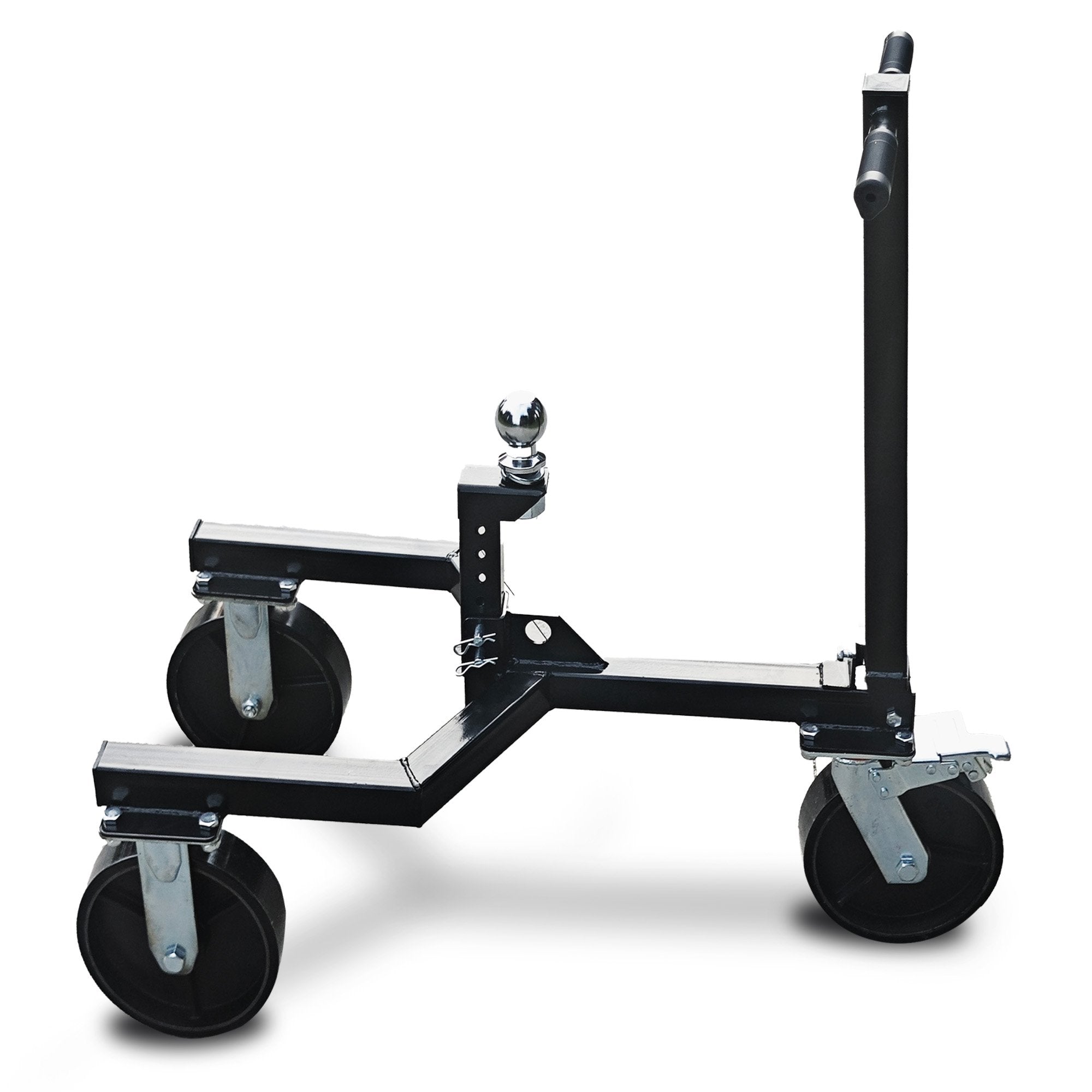 Kartrite Trailer Dolly Adjustable 2in Hitch Ball 1500kg Tongue Weight Capacity w/8in Swivel Wheels Steel V240-TDM-PMG-D77-BK