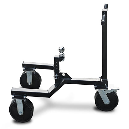 Kartrite Trailer Dolly Adjustable 2in Hitch Ball 1500kg Tongue Weight Capacity w/8in Swivel Wheels Steel V240-TDM-PMG-D77-BK