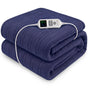 Laura Hill XL Electric Heated Blanket Throw Soft Coral Fleece with 10 Heat Settings - Blue V240-THRG-KH-200-BU